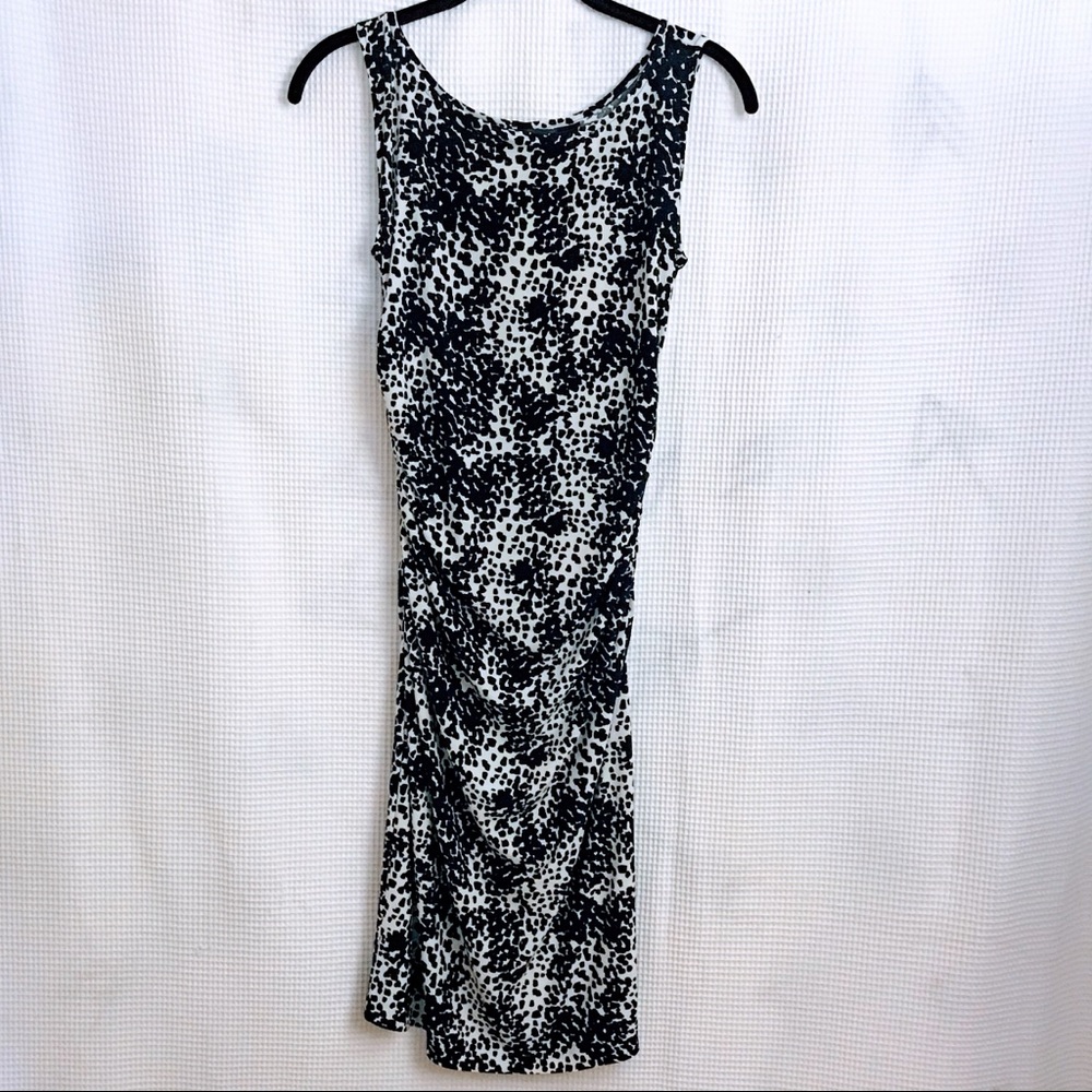 Norma Kamali Sleeveless Dress, Black/White Dots.